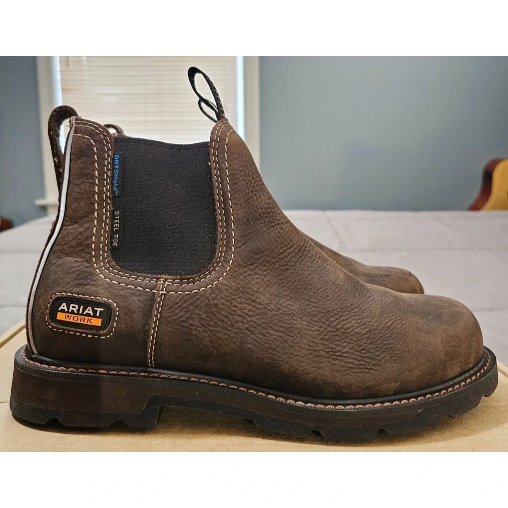 Ariat® (Men's 10 WIDE) Groundbreaker™ Chelsea Waterproof Steel Toe Work Boot